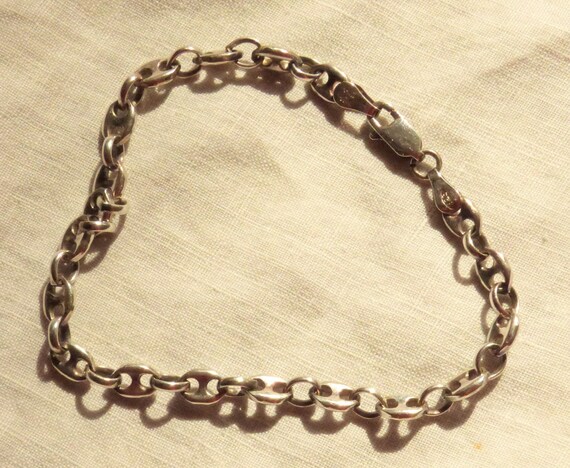 Silver Chain Link Wrist Bracelet, 925 Sterling, M… - image 3