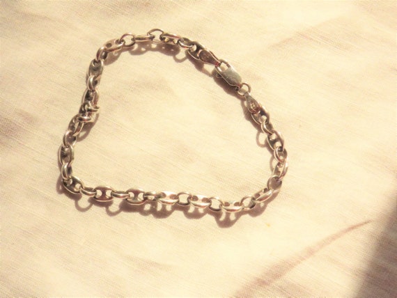 Silver Chain Link Wrist Bracelet, 925 Sterling, M… - image 4