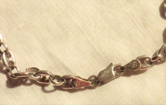 Silver Chain Link Wrist Bracelet, 925 Sterling, M… - image 5
