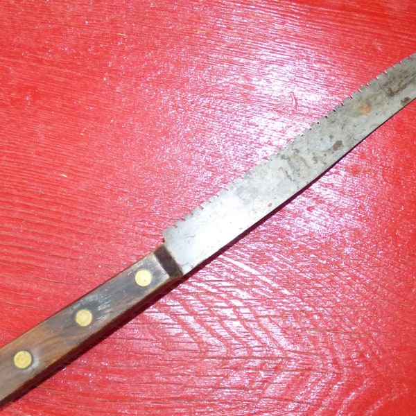 Antique Wood Handle Bread Knife Etsy