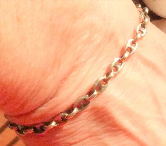 Silver Chain Link Wrist Bracelet, 925 Sterling, M… - image 8