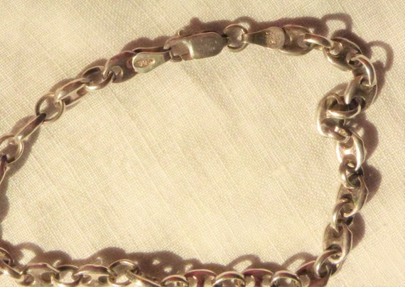 Silver Chain Link Wrist Bracelet, 925 Sterling, M… - image 7