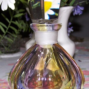 Perfume Bottle, Kristall, CRYSCO, Faceted Beveled Glass, Multi Color Prisim, Woman&#39;s Bed Bath Dressing Dresser, Collectible German Crystal