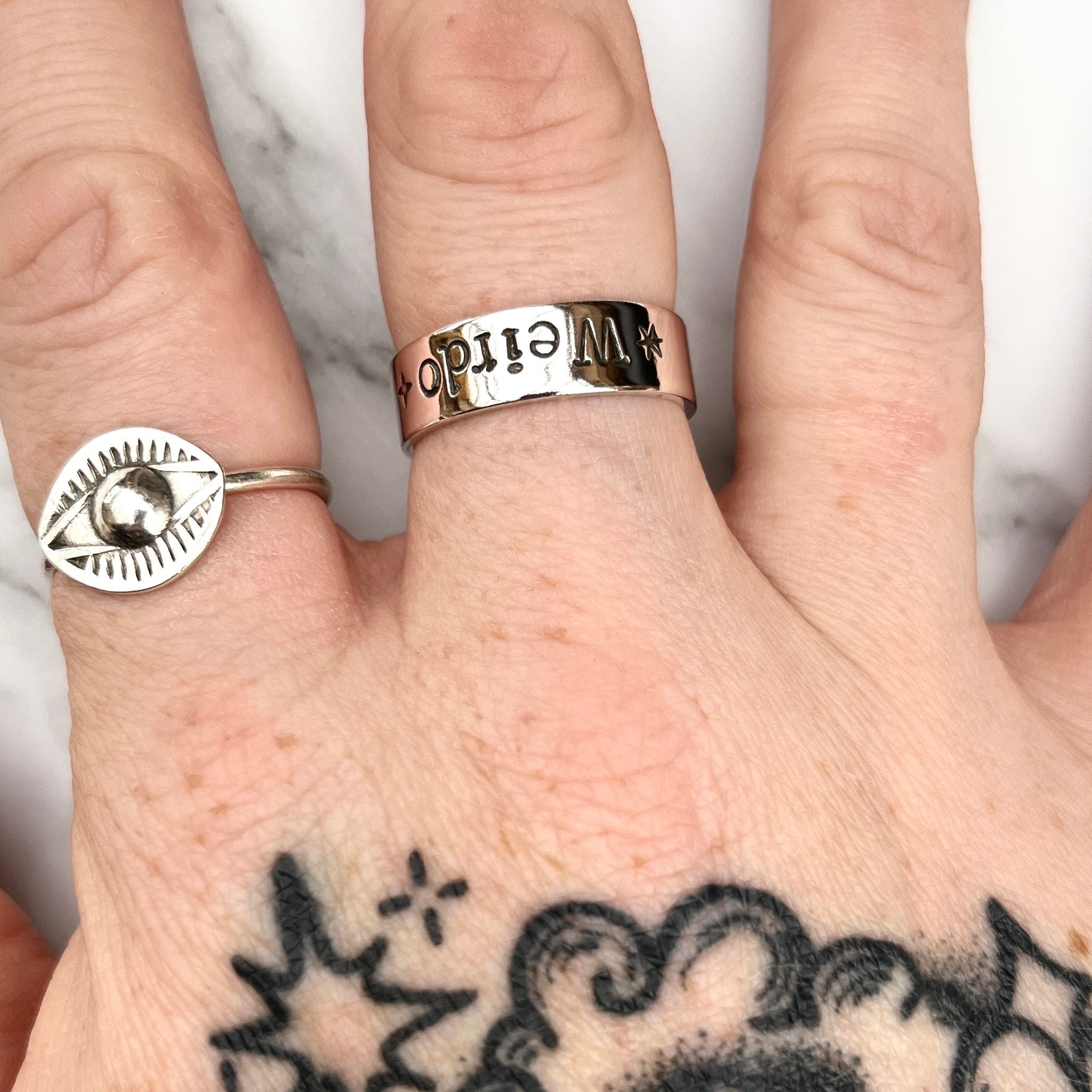 メンズ WEIRDO JEWELRY PLAQUE RING