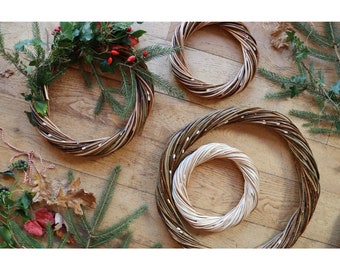 Christmas Wicker Wreaths - Natural Handmade woven from Willow, made in UK, sustainable and ethical