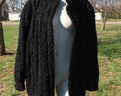 1960 39 s vintage Lamb Fur Leather stroller vintage 60 39 s lamb fur coat vintage 60 39 s black Lamb and Leather coat- m