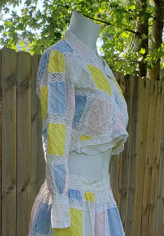 1960's Mexican 2 piece maxi dress/60's ethnic hipp