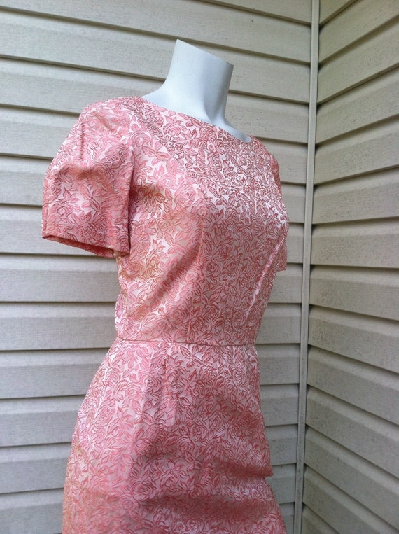 1950's vintage Pink Brocade party dress New Look/5