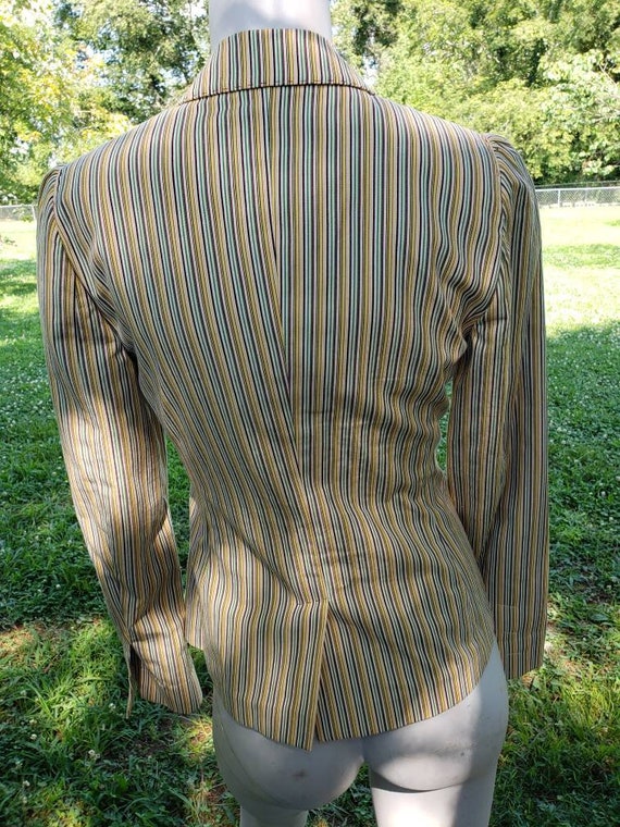 1990's vintage Striped Etro Milan fitted cotton b… - image 5