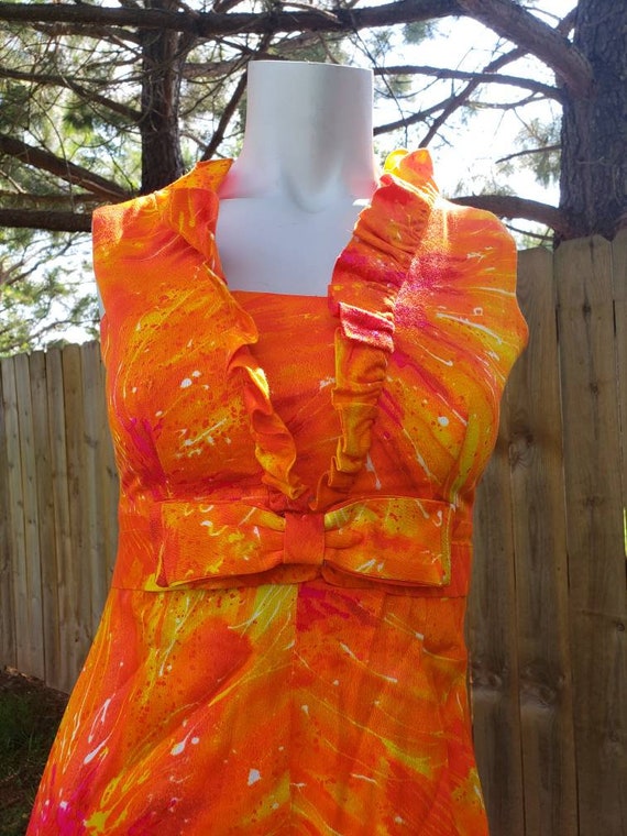 1960's vintage Orange pink palazzo jumpsuit small/