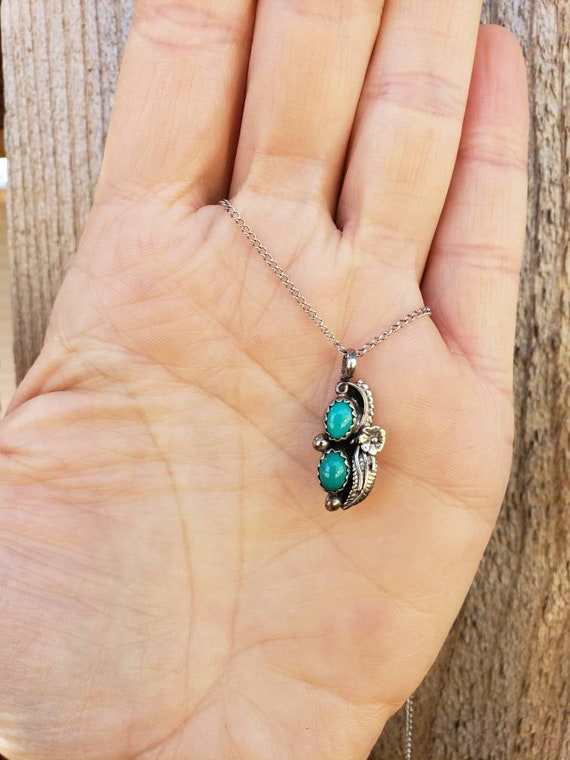 1960's vintage Native American sterling turquoise… - image 3