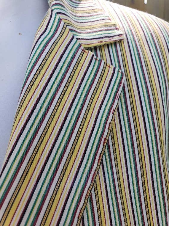 1990's vintage Striped Etro Milan fitted cotton b… - image 8