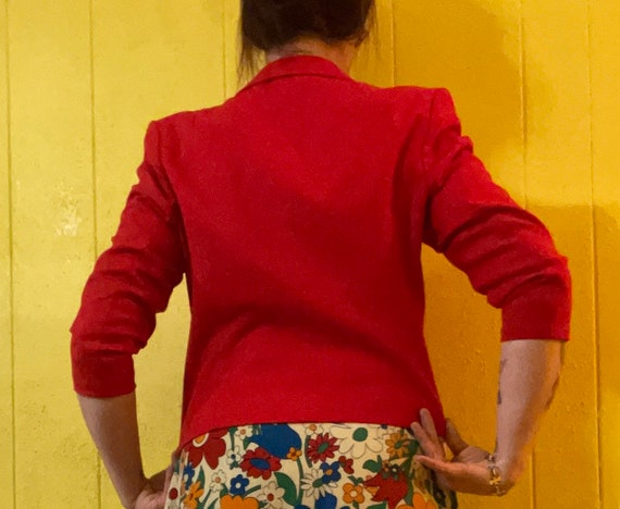 Vintage 90s Pendleton Wool Blazer: Cherry Red Jac… - image 7