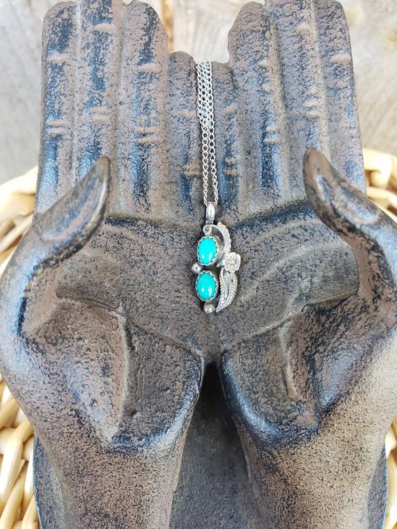 1960's vintage Native American sterling turquoise… - image 1