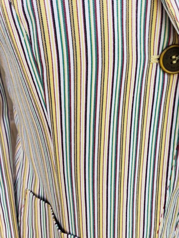 1990's vintage Striped Etro Milan fitted cotton b… - image 7