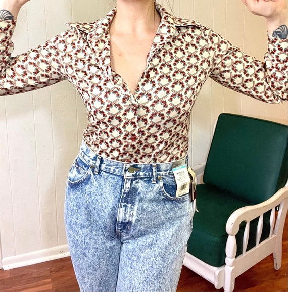 1980’s vintage acid washed high waisted jeans NWT… - image 1