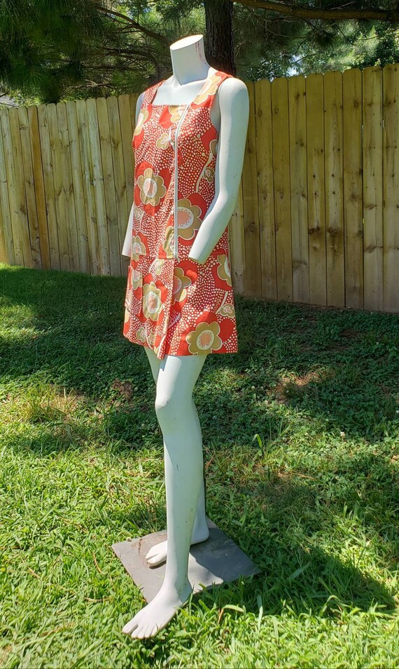 1960's vintage barkcloth resort romper playsuit/60