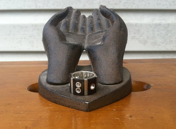 70's vintage minimalist ring/70's ring Black Onyx