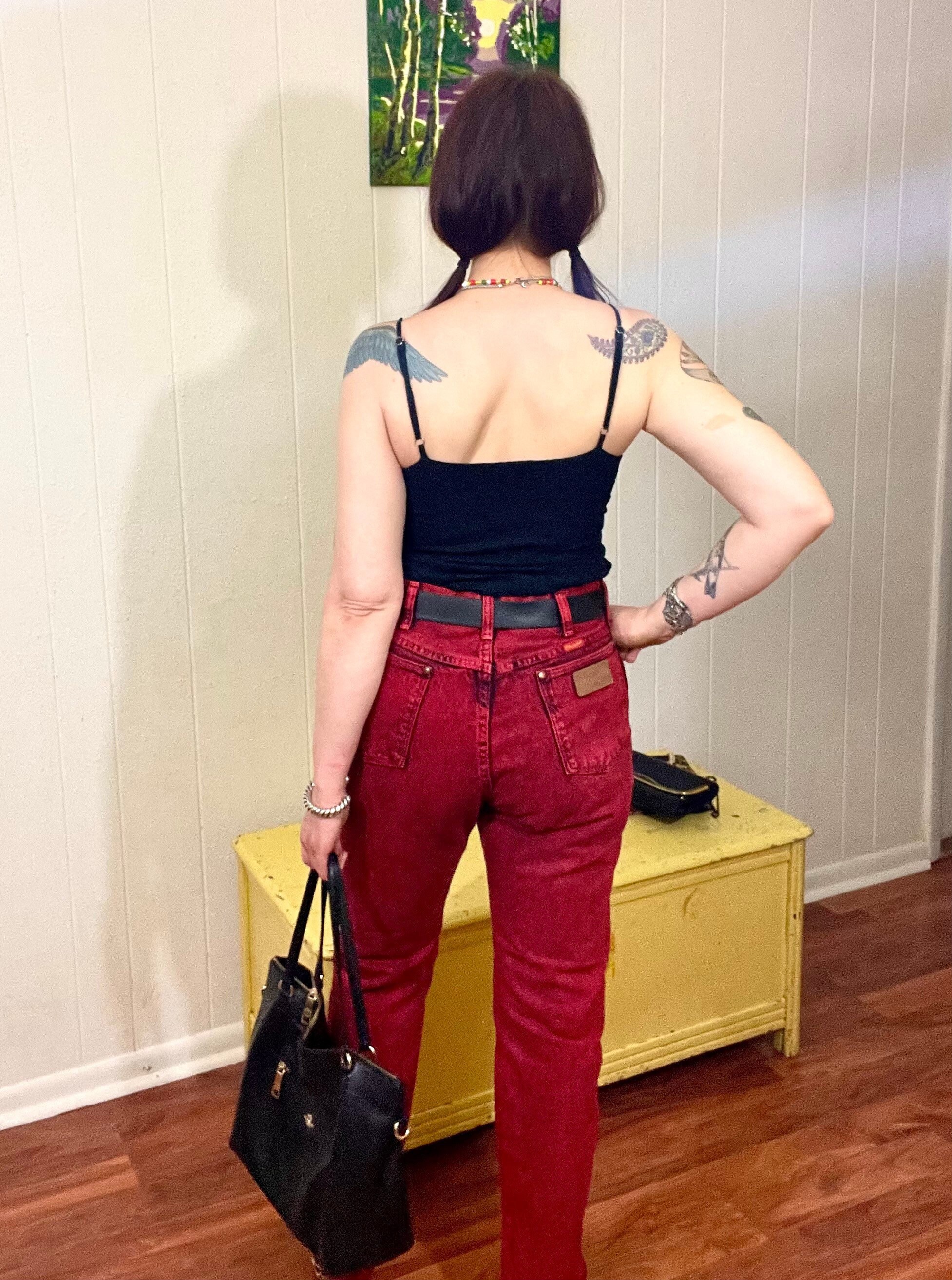 Red High Waist Jeans 