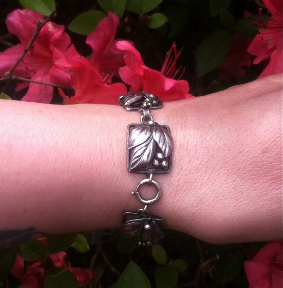 40's vintage Sterling silver leaves and berries l… - image 3