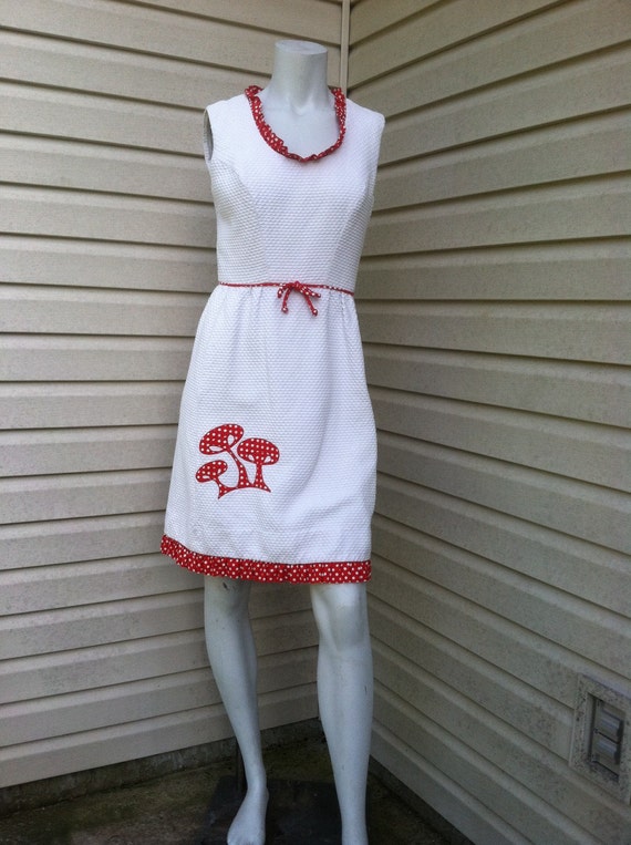 red and white vintage dress