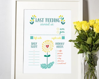 Sleep & Feed Tracker for Moms- 8x10-Digital Print