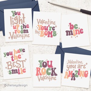 Cartes de Saint-Valentin modernes mignonnes - Saint-Valentin imprimables - Be Mine - You Rock - You are Amazing - You're the bomb- Téléchargement instantané