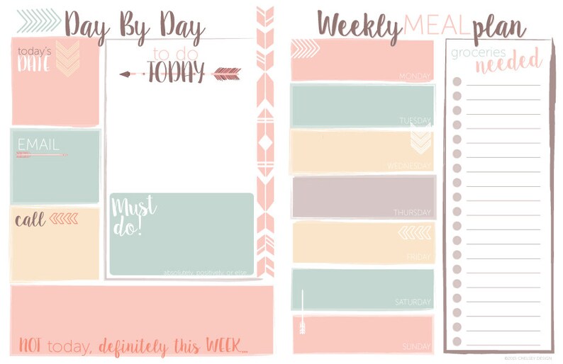 2 in just 1- Working day as a result of Working day Weekly Evening meal Planner picture relating to Day by Day Planner referred to as 2 within just 1- Working day by means of Working day Weekly Supper Planner