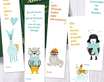 Valentine Bookmarks - Printable Bookmarks - Kids Printable Valentines - Editable Instant Download - Cute Bookmarks