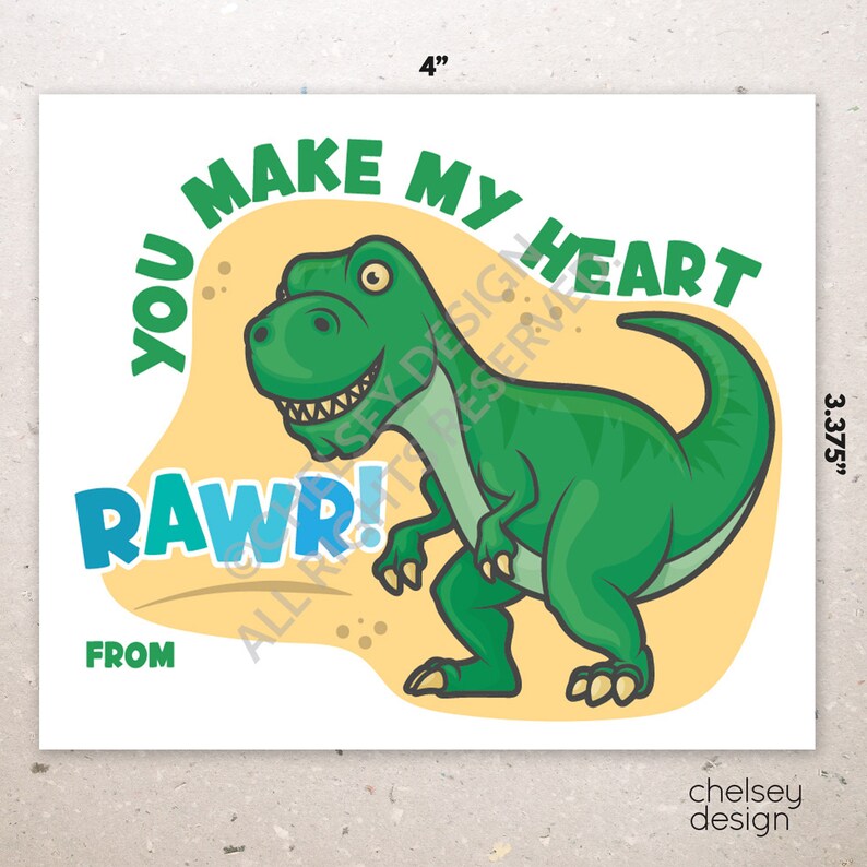 Dinosaur Valentines - Printable Valentine Cards - Dinosaur Cards - Kids ...