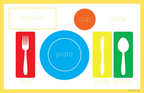 Toddler Placemat Place Setting Color Balloons Placemat Etsy