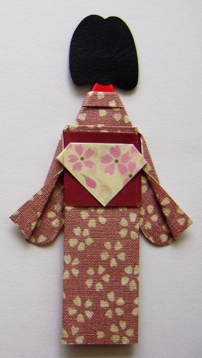 Kimono Origami Bookmark Paper Doll Bookmark Geisha | Etsy