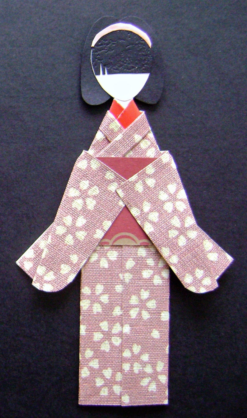 Kimono Origami Bookmark Paper Doll Bookmark Geisha | Etsy