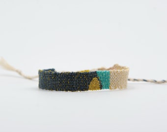 Handwoven Boho Bracelet: Textile Jewelry, Adjustable Fit