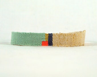 Handwoven Textile Bracelet | Boho Chic Fiber Art Jewelry