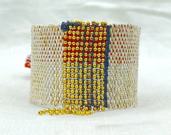 Handwoven bracelets | One-of-a-kind  | Textile jewelry |  Hand-woven bracelets | Unique gifts | Special accesories | Fiber Art Jewelry