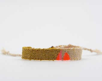 Handwoven Boho Bracelet: Textile Jewelry, Adjustable Fit