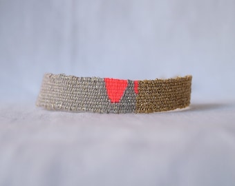 Handwoven Textile Bracelet: Egyptian Cotton Fiber Art Jewelry