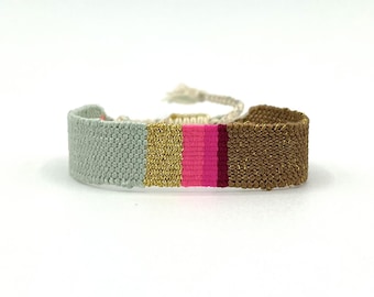 Handwoven Textile Bracelet | Boho Chic Fiber Art Jewelry