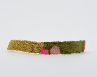 Handwoven Boho Bracelet | Egyptian Cotton, Silk, & Metallic Threads