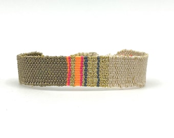 Handwoven Textile Bracelet | Boho Fiber Art Jewelry