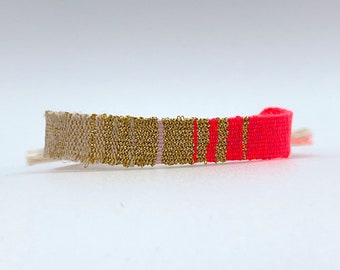 Handwoven Textile Bracelet | Boho Fiber Art Jewelry