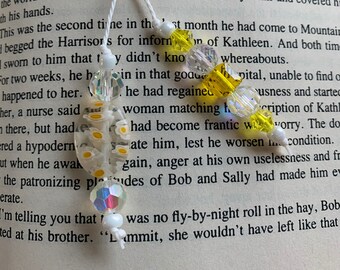 Yellow Beaded Bookmark ~ Book Lover Gift ~ Teacher Gift ~ Bible Bookmark ~ Journal Bookmark ~ Pretty Bookmark ~ Gift for Reader ~ Bookworm