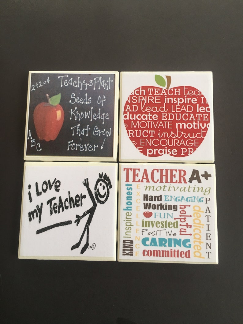 Teacher Coasters Teacher Gift Ceramic Tile Coaster Drink Etsy