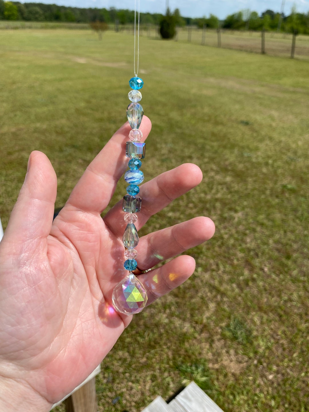 Blue Suncatcher Pretty Suncatcher Light Catcher Window Etsy