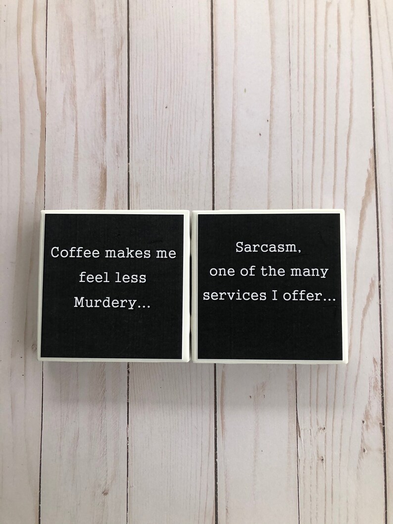 Funny Coasters Coasters for Work Tile Coasters Desk Etsy