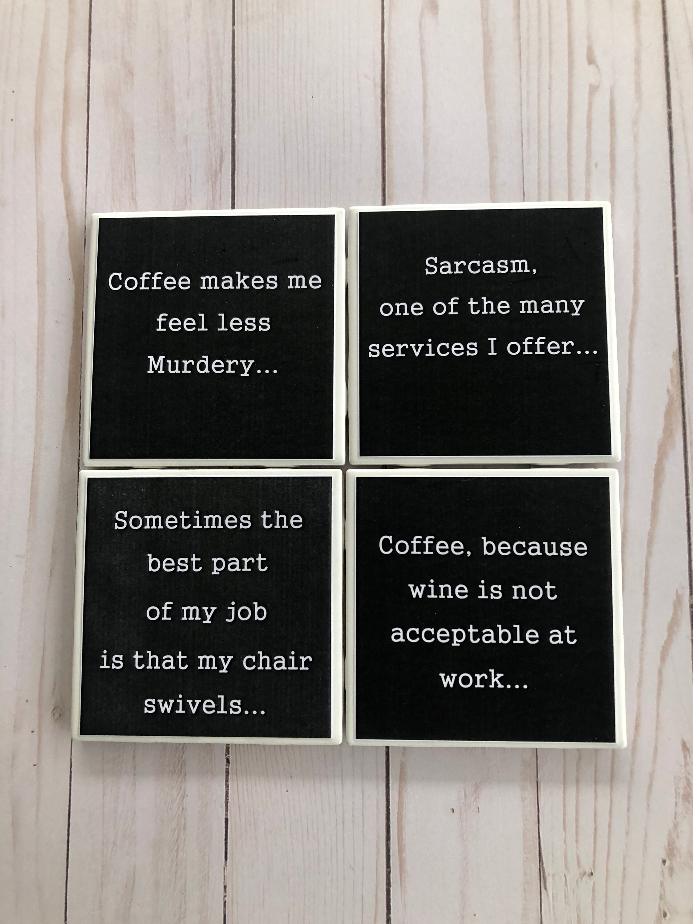 Funny Coasters Coasters for Work Tile Coasters Desk Etsy