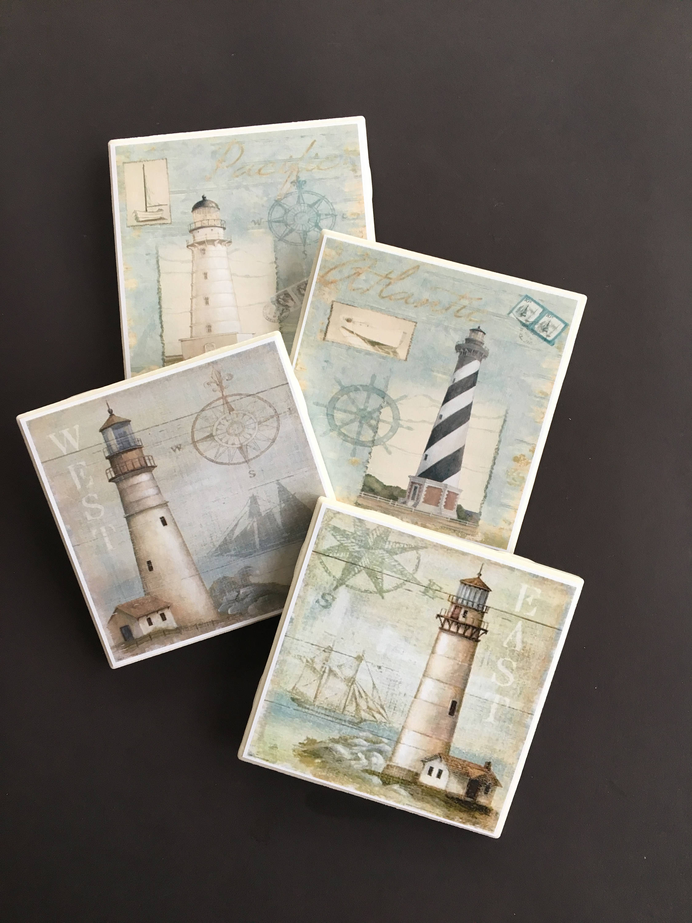 Lighthouse Coasters Lighthouse Decor Housewarming Gift Etsy