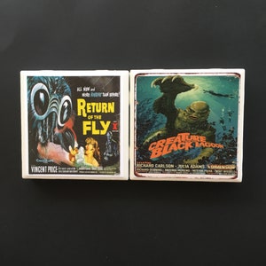 Horror Movie Coasters Scary Movies Tile Coasters Drink - Etsy