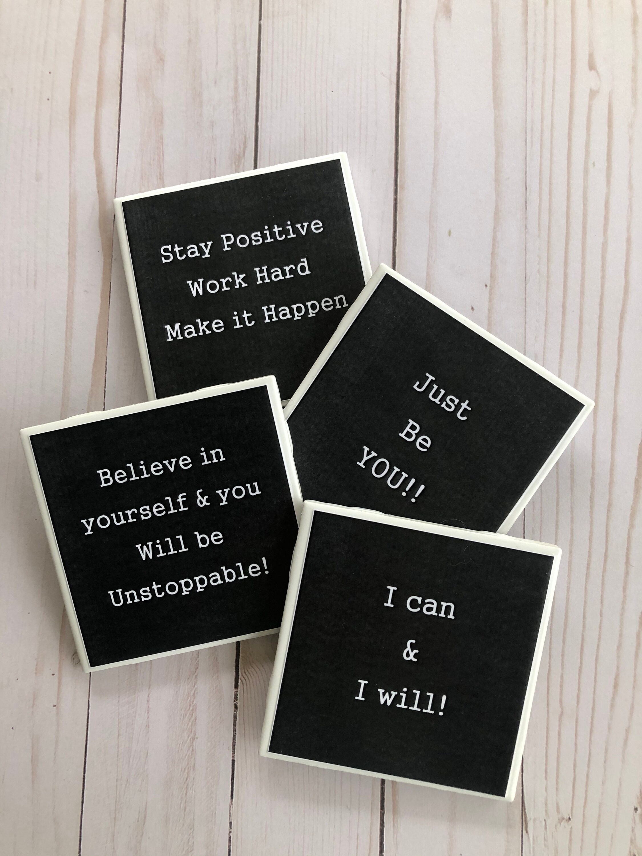 Inspirational Coasters Tile Coasters Work Coasters Etsy